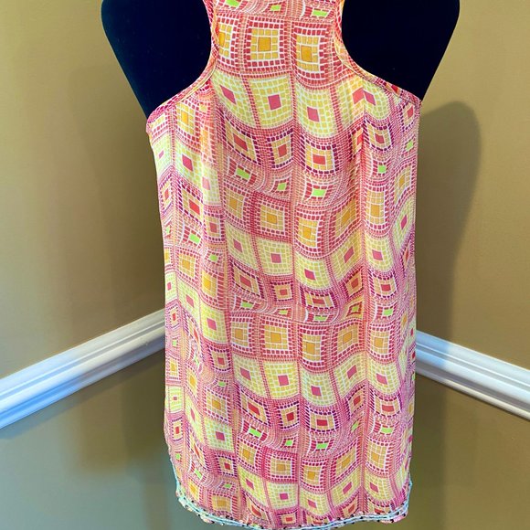 MM Couture Hi-Lo Printed Tank - Coral - XS - Picture 5 of 7